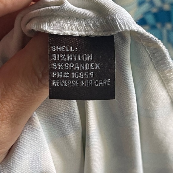 J. McLaughlin Sage Sheath Dress Ruched Blue Lattice Rare Colorway $228 Sz XL - Picture 6 of 8